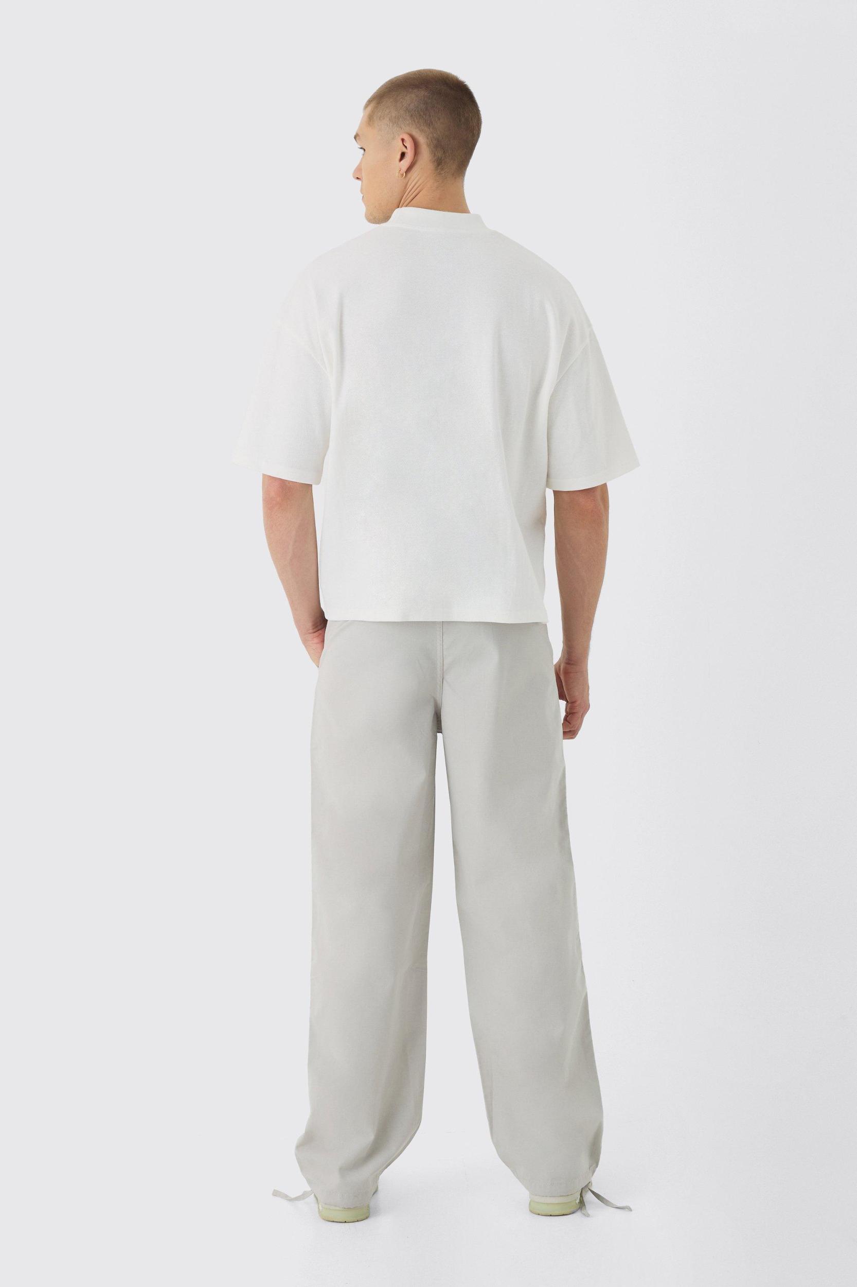 Relaxed Fit Textured Ripstop Pants | boohooMAN USA Product Image