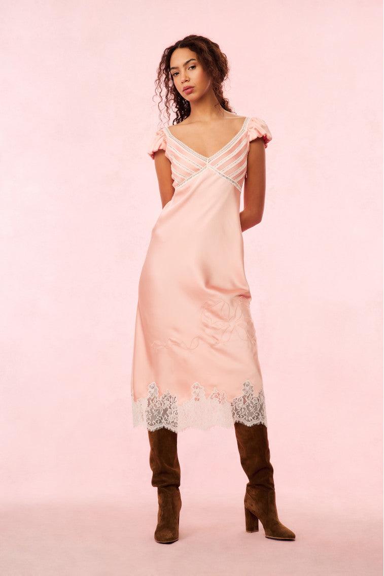 Brinkley Satin Midi Dress Product Image