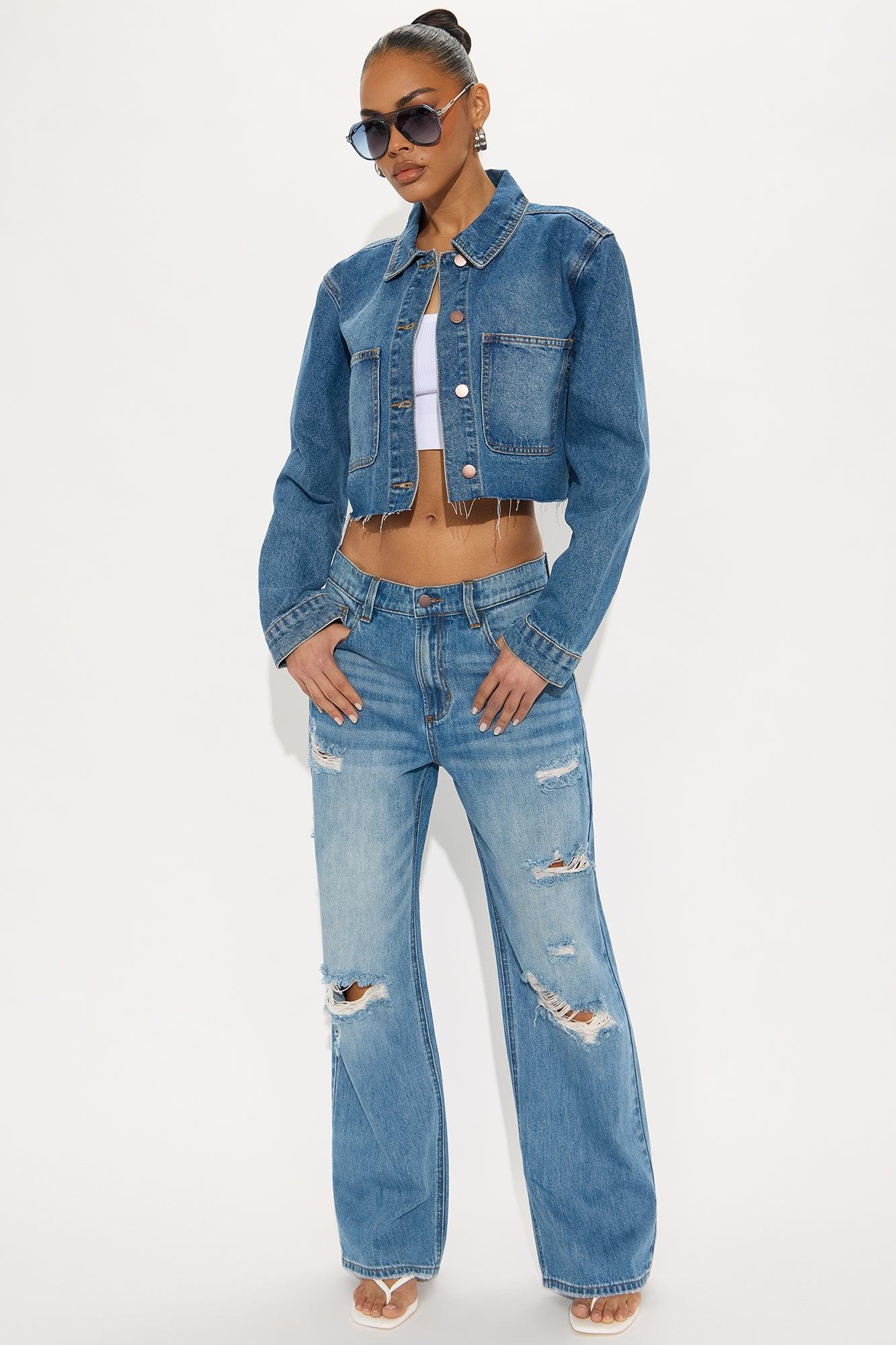 Extreme Measures Ripped Straight Leg Jeans - Medium Wash Product Image