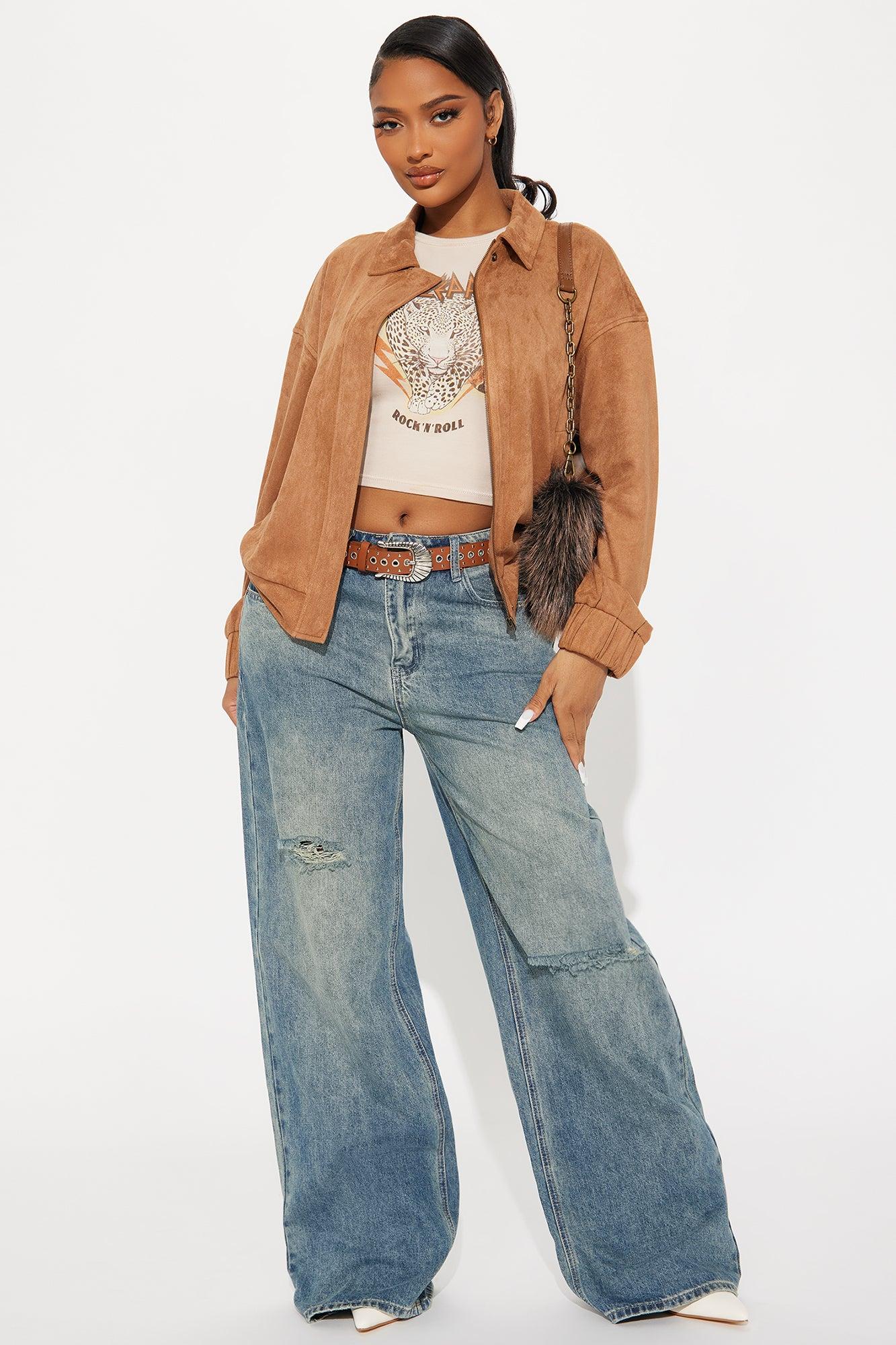 Jessa Faux Suede Jacket - Camel Product Image