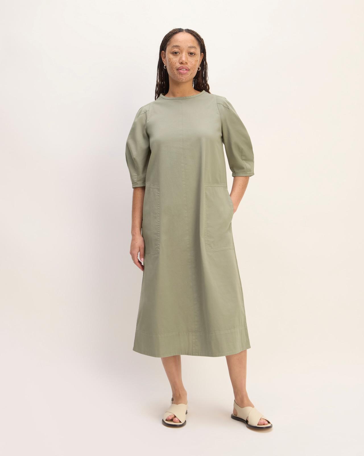 Womens Short-Sleeve Puff Midi Dress by Everlane Product Image