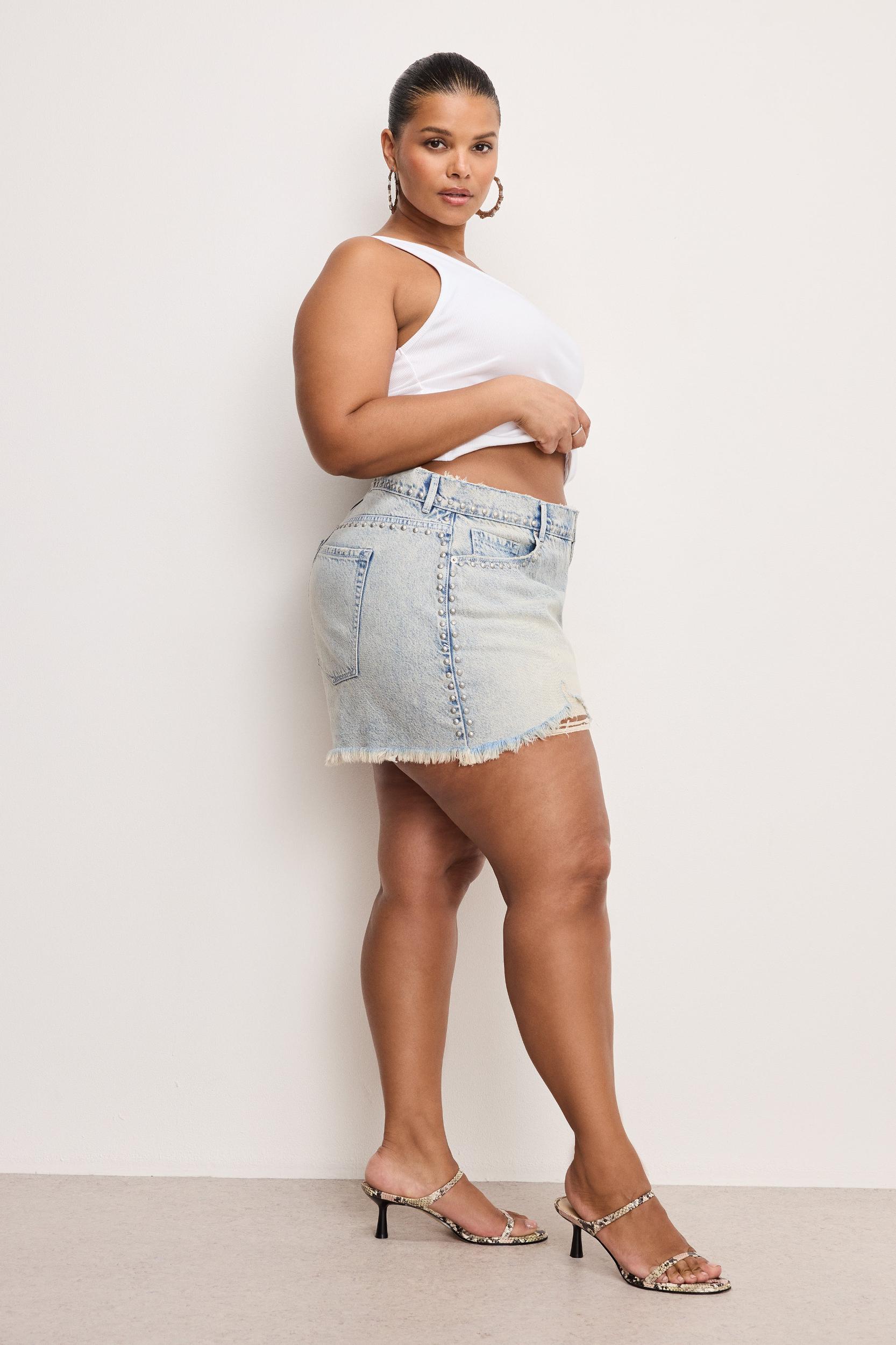 GOOD 90s STUDDED SHORTS | INDIGO784 Product Image