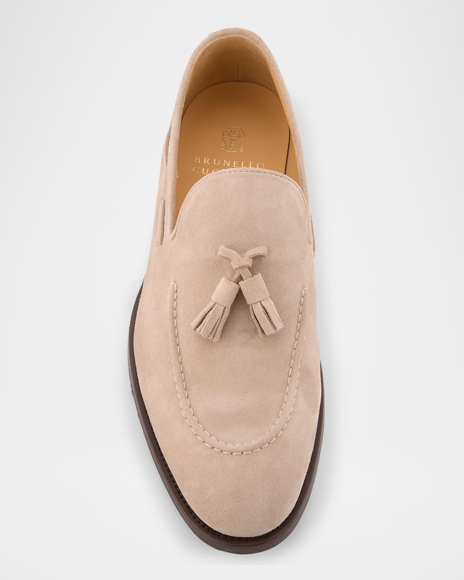 Men's Suede Flex-Sole Tassel Loafers Product Image