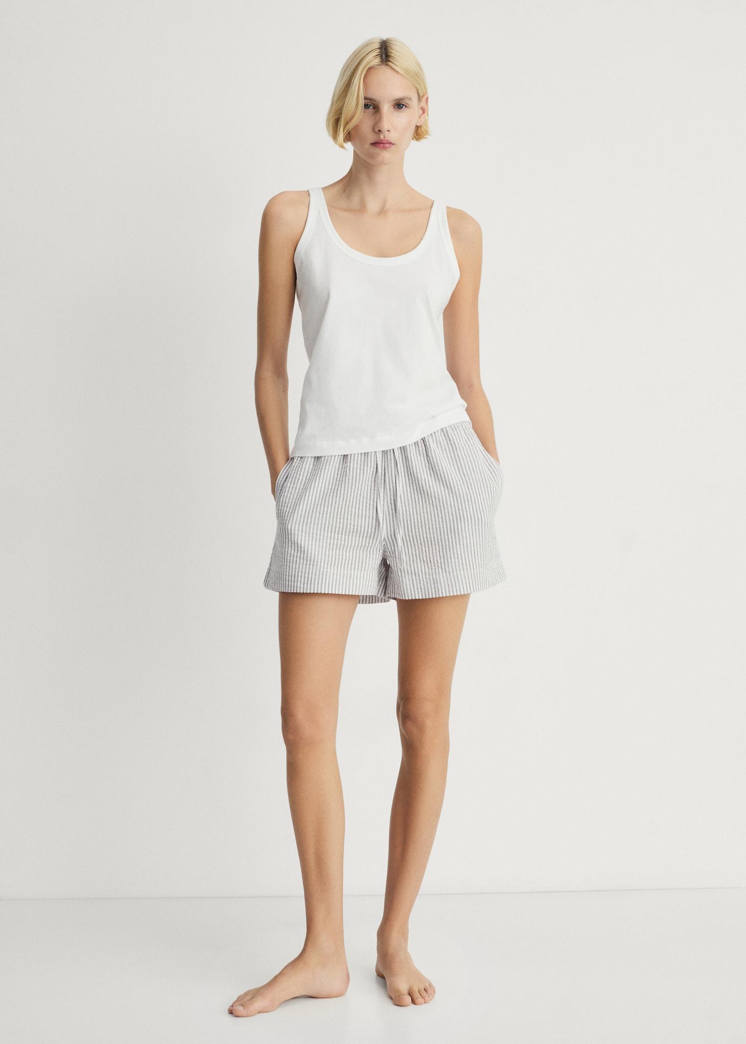 Striped two-piece pajamas - Women | MANGO USA Product Image