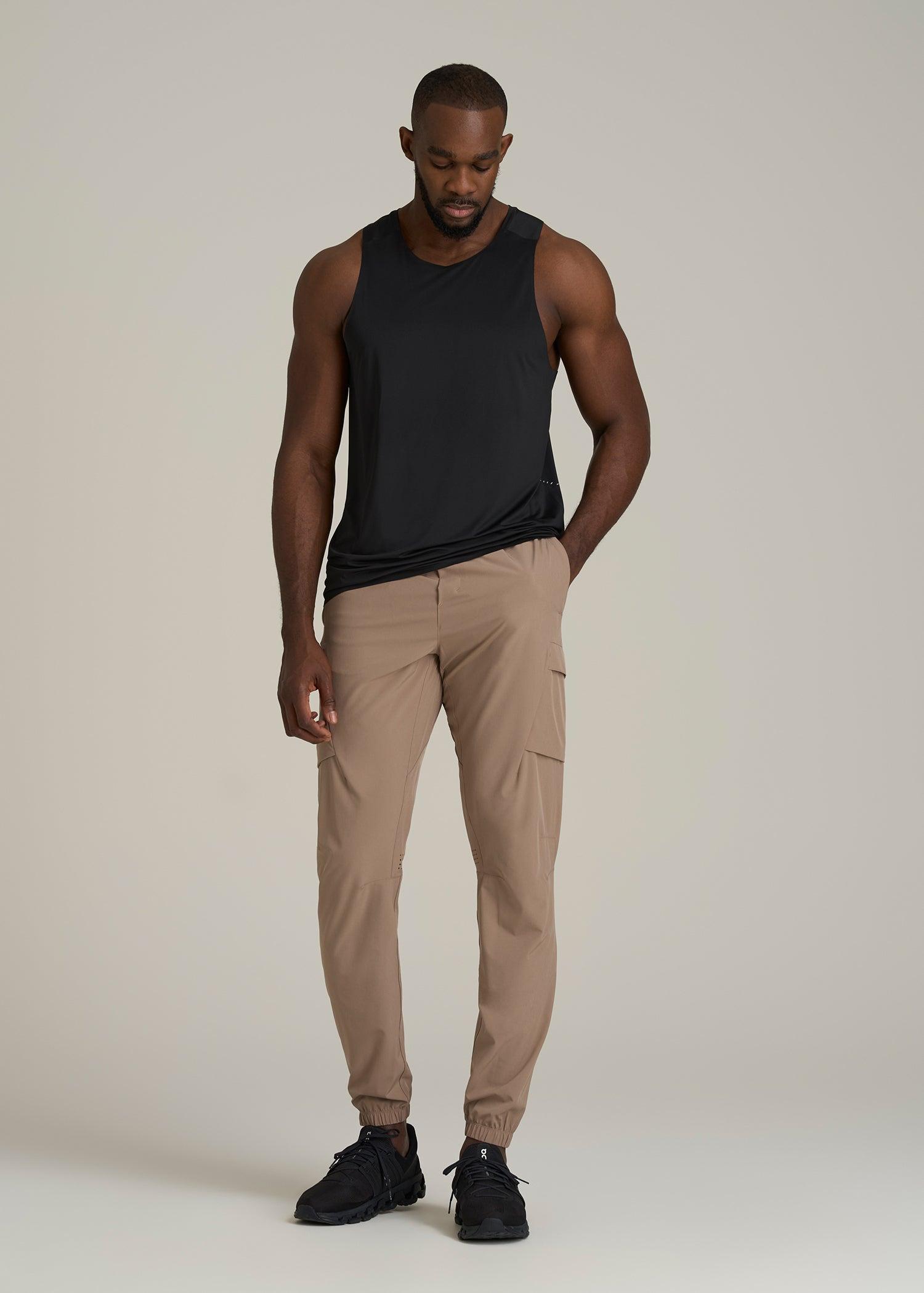 Perforated Training Singlet for Tall Men in Black Product Image