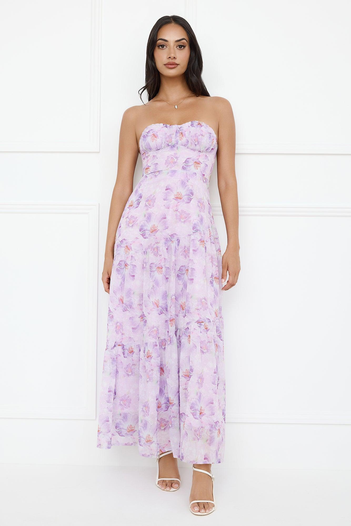 Eliora Strapless Maxi Dress Purple Product Image