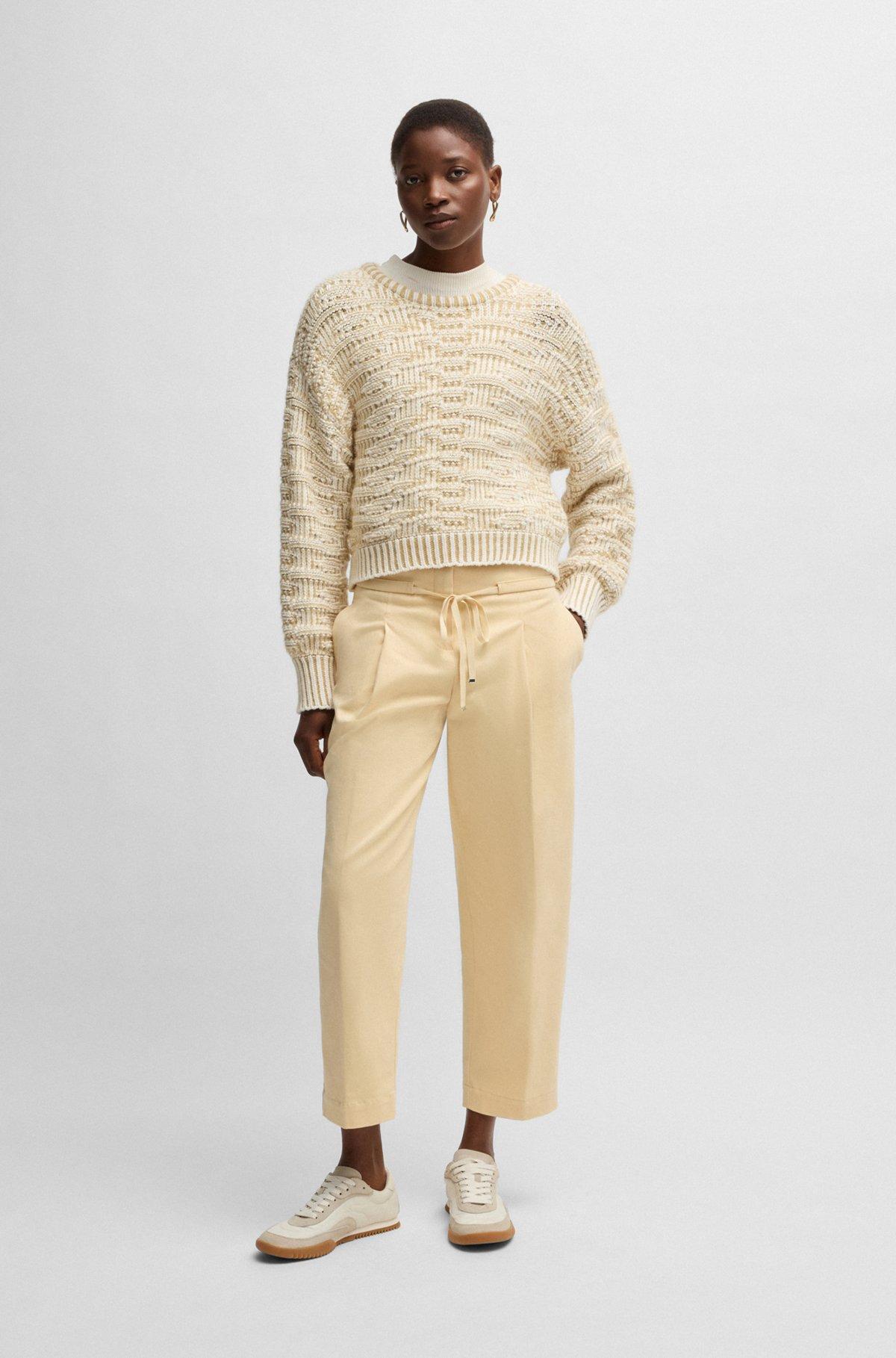 BOSS - Low-top trainers in fabric and suede - White Product Image