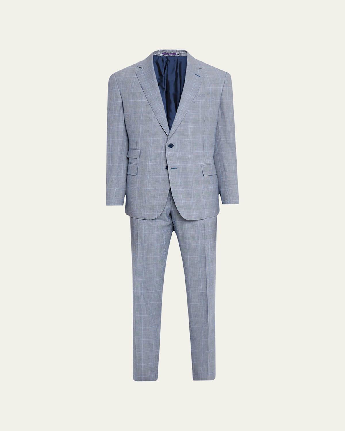 Mens Kent Hand-Tailored Glen Plaid Suit Product Image