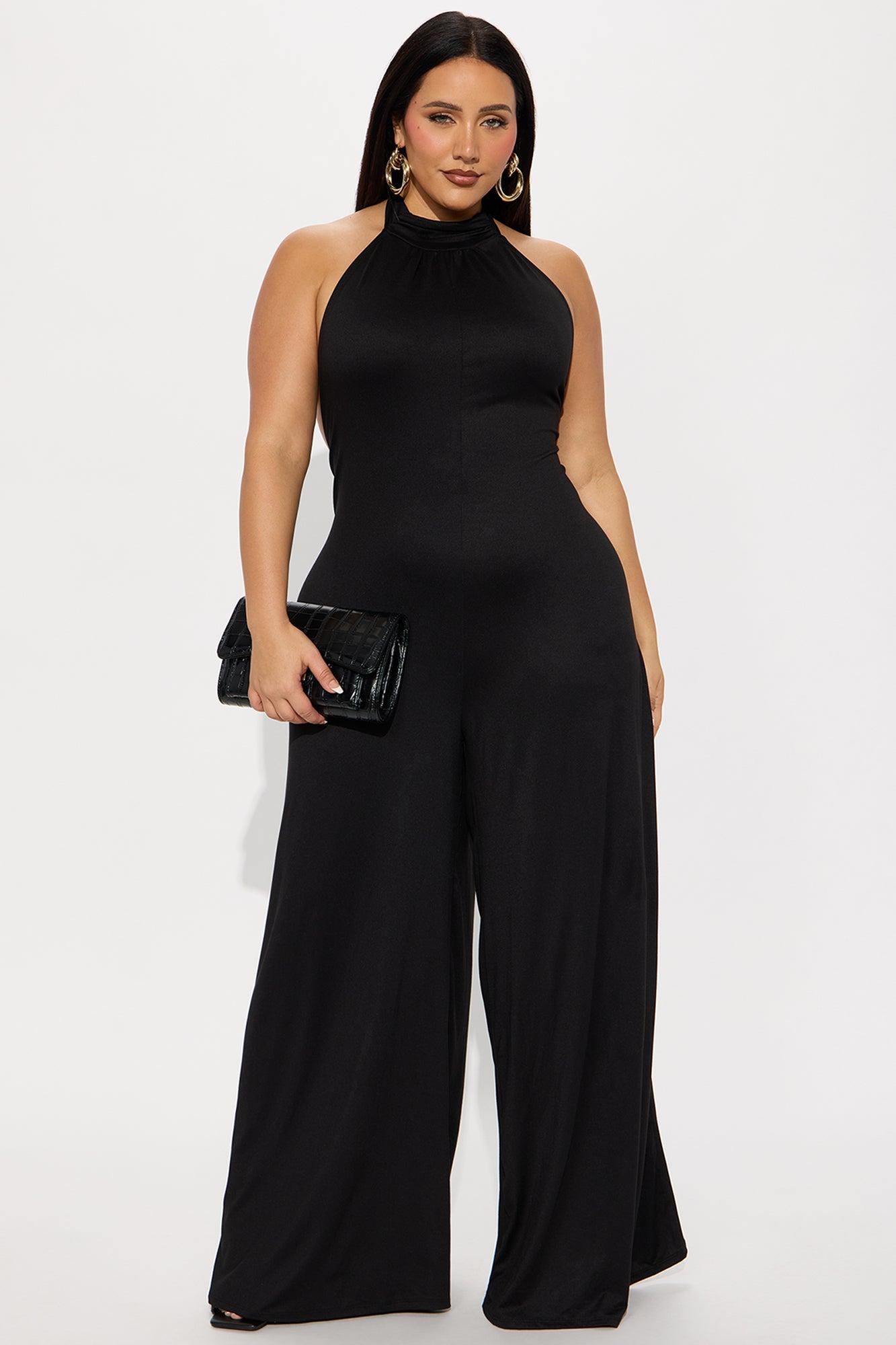 True Blossom Backless Jumpsuit - Black Product Image