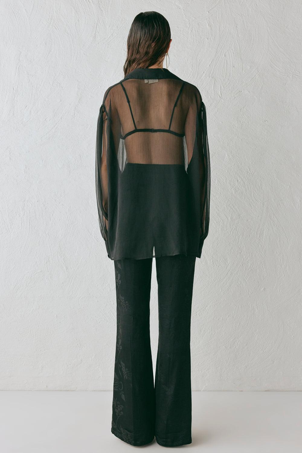 Matise Jacquard Flare Pants Black Product Image