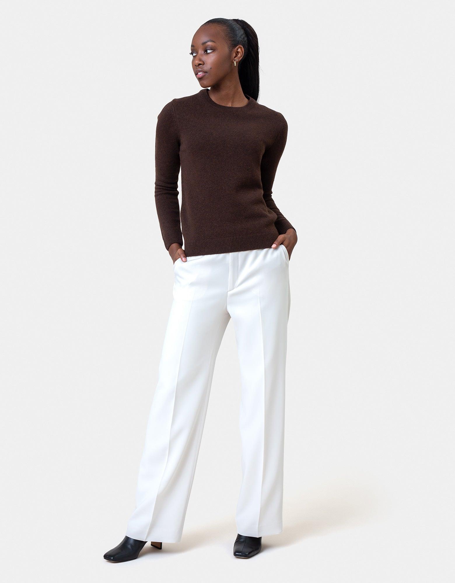 Women Classic Merino Wool Crew - Warm Taupe Product Image