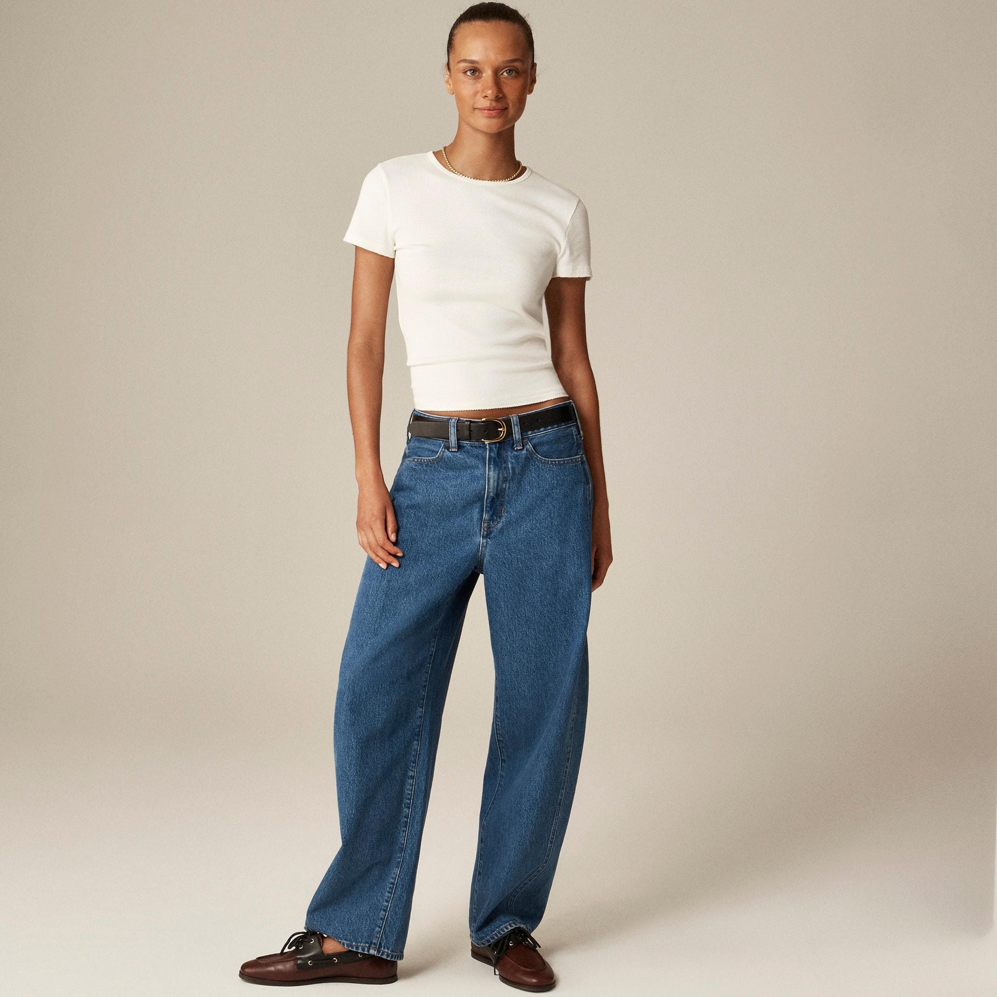 Fine rib short-sleeve T-shirt Product Image