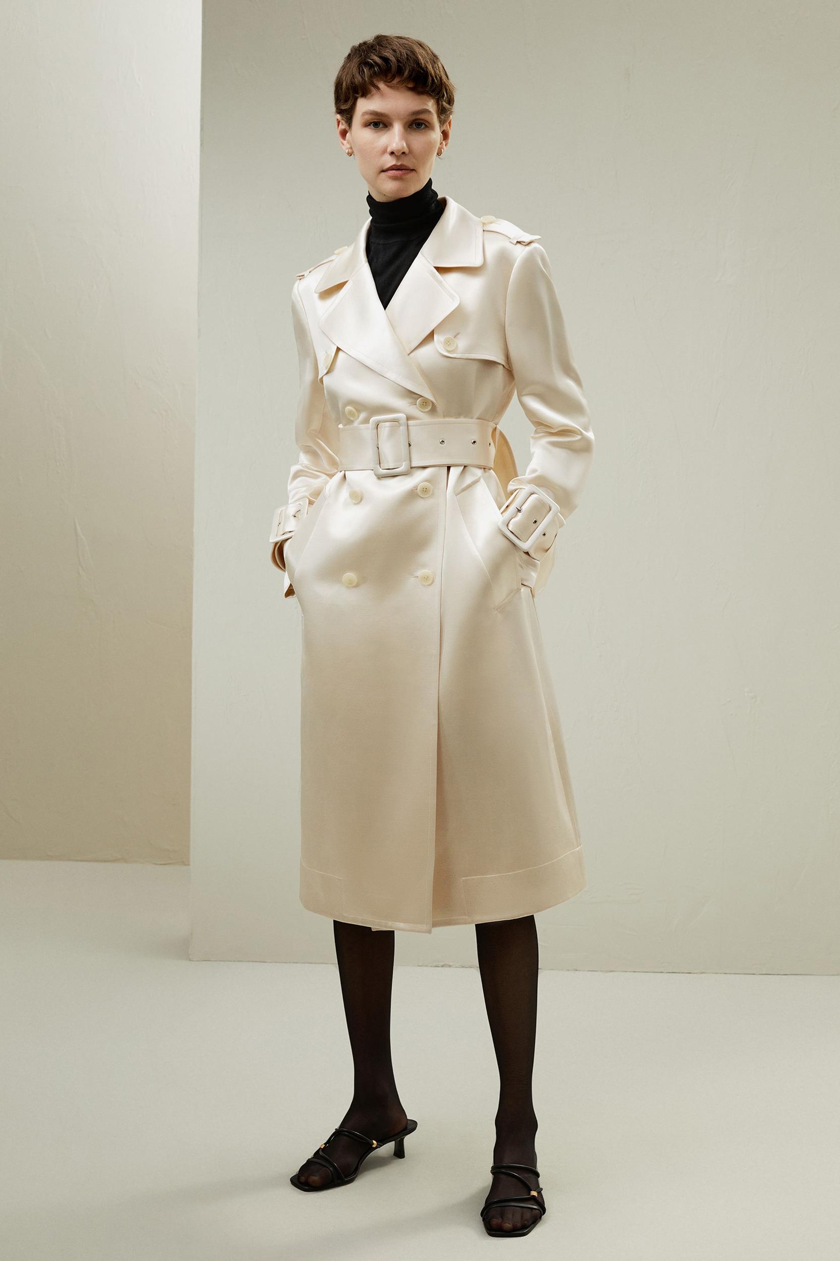 LILYSILK Female Wool Trench Coat Beige Wool-Silk Luxurious All Seasons Coat XL Product Image