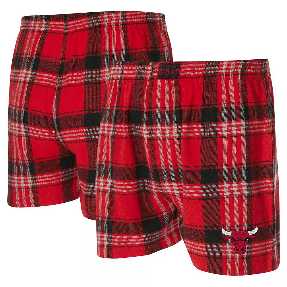 Men's Concepts Sport Red Chicago Bulls Region Flannel Boxer Short, Size: Large Product Image