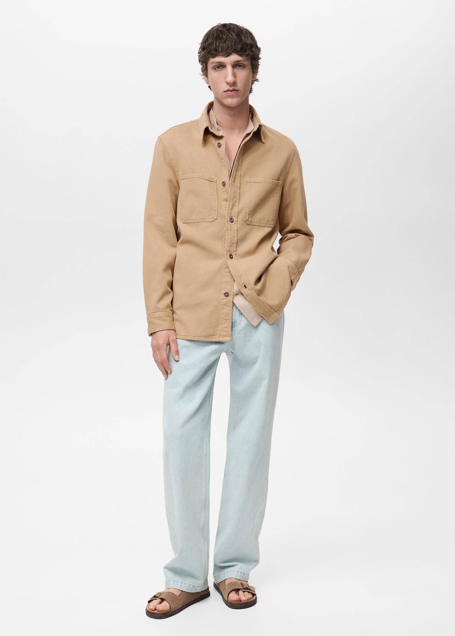 Tencel regular-fit overshirt - Men | MANGO USA Product Image
