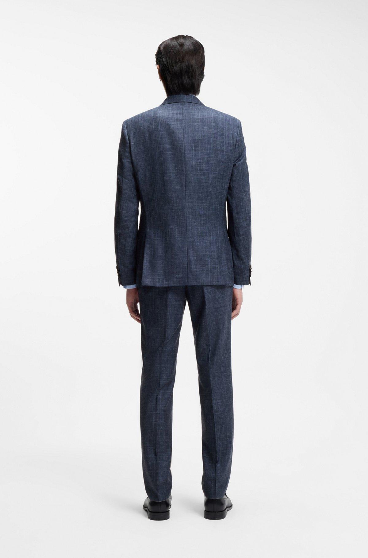 Two-piece slim-fit suit in wool, silk and linen Product Image