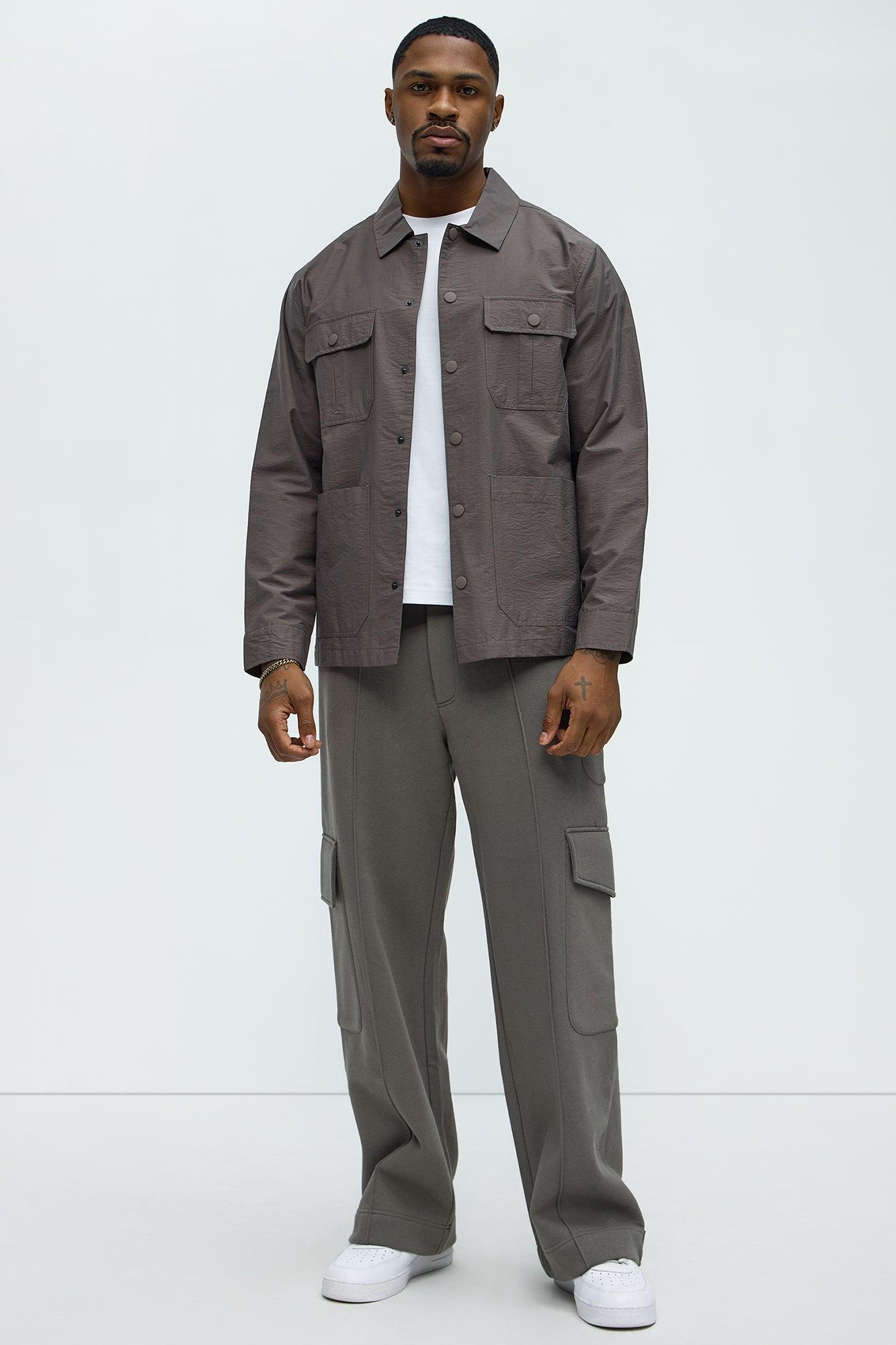 Tyson Baggy Cargo Sweatpants - Grey Product Image