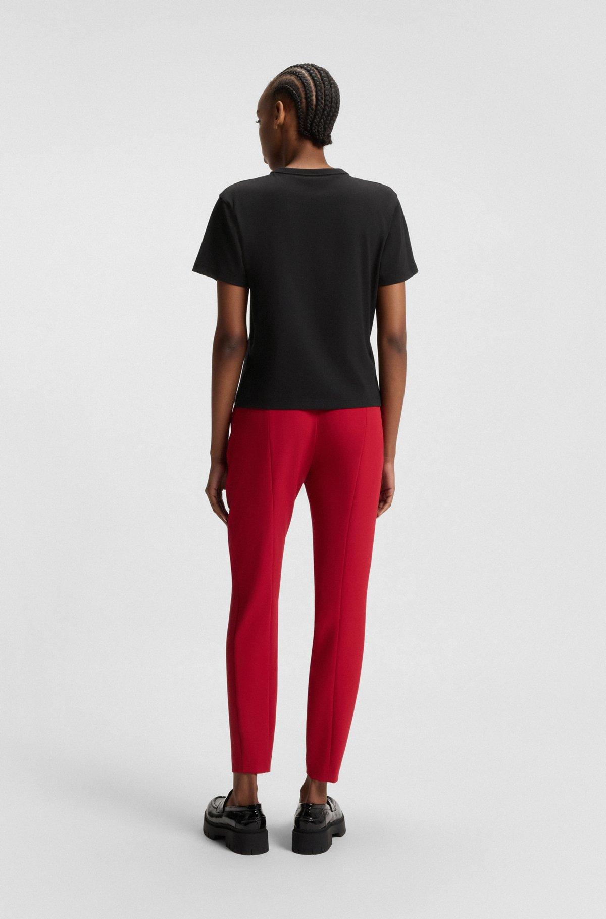 Cotton-jersey T-shirt with glitter-print details Product Image