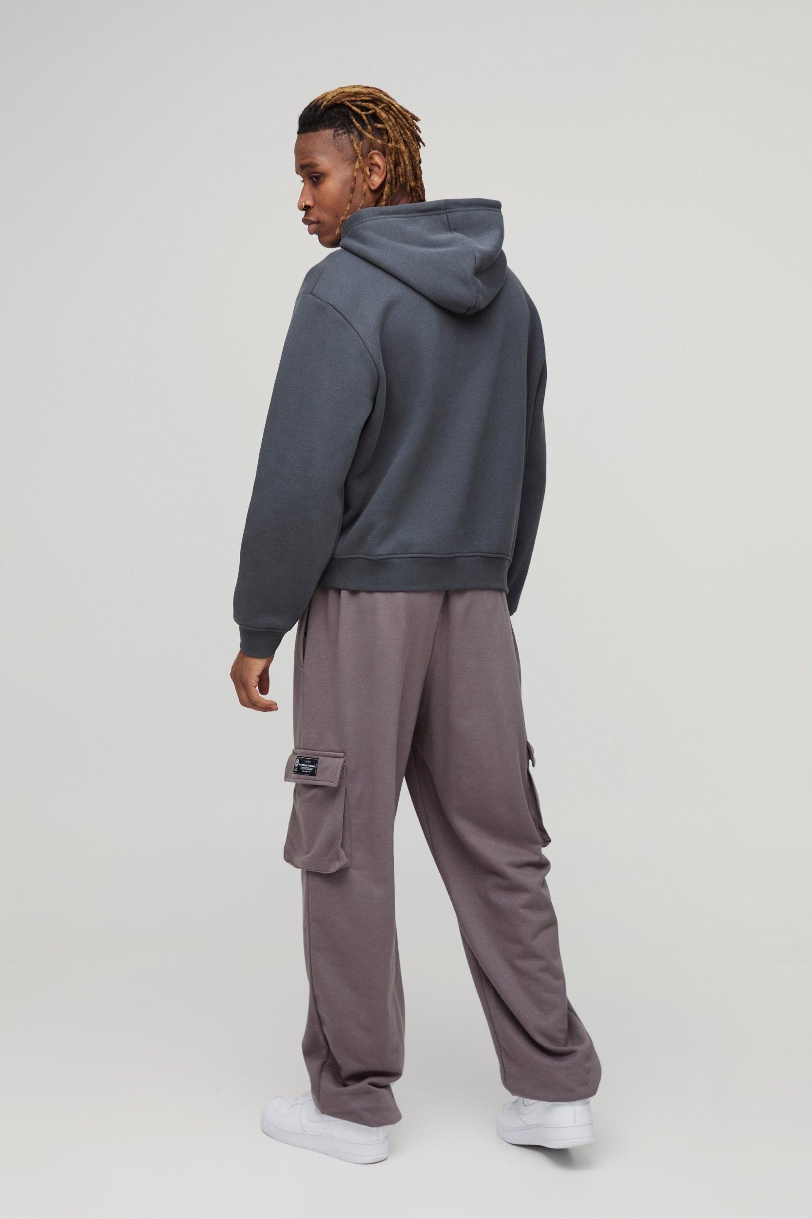 Tall Woven Tab Oversized Fit Cargo Sweatpants | boohooMAN USA Product Image