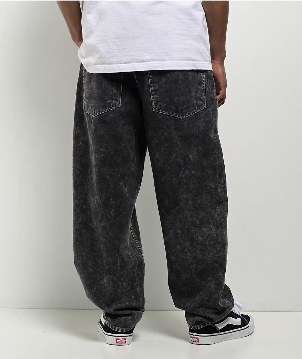 Empyre Double Knee Black Wash Ultra Loose Canvas Skate Pants Product Image