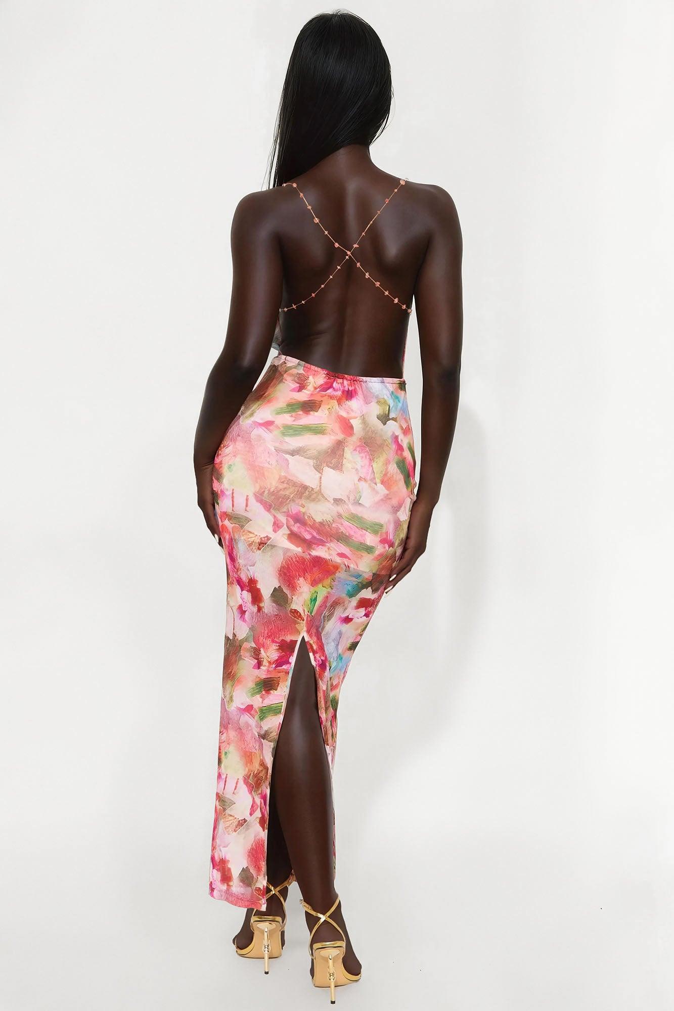 Paradise Cove Mesh Maxi Dress - Fuchsia/combo Female Product Image