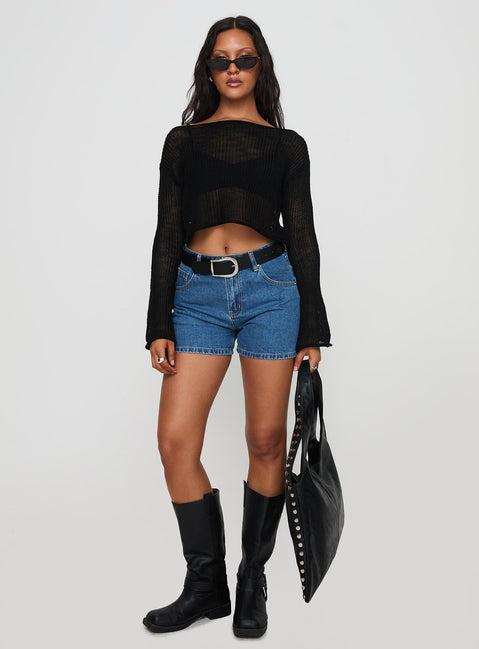 Saldana Shorts Mid Blue Denim Petite Product Image