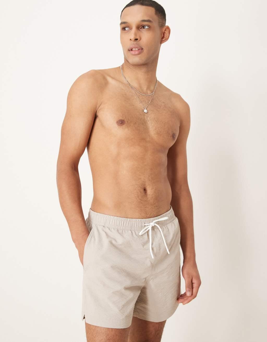 Abercrombie & Fitch stretch swim wear short in beach print Product Image