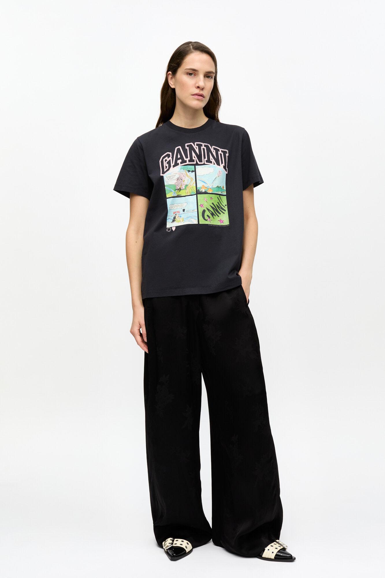 Black Basic Jersey Teddy Relaxed T-shirt Product Image