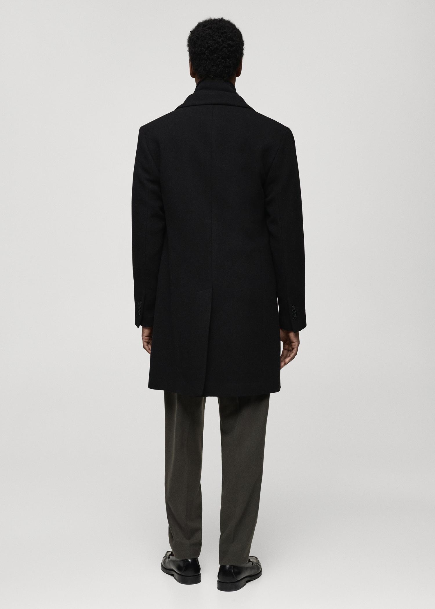 Detachable hood wool coat - Men | MANGO USA Product Image
