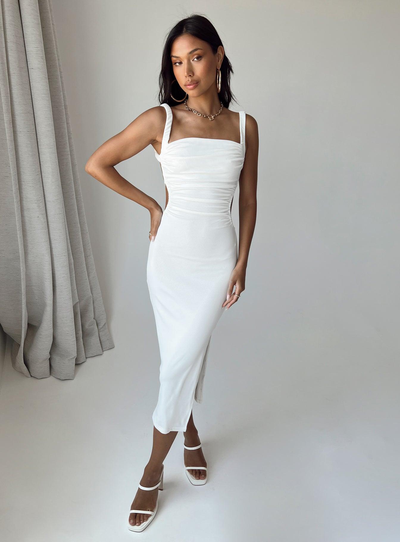 Lainey Midi Dress White Product Image