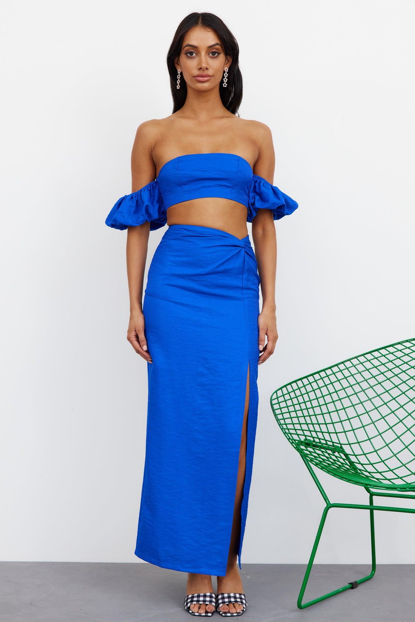 My Love Dive Maxi Skirt Blue Product Image