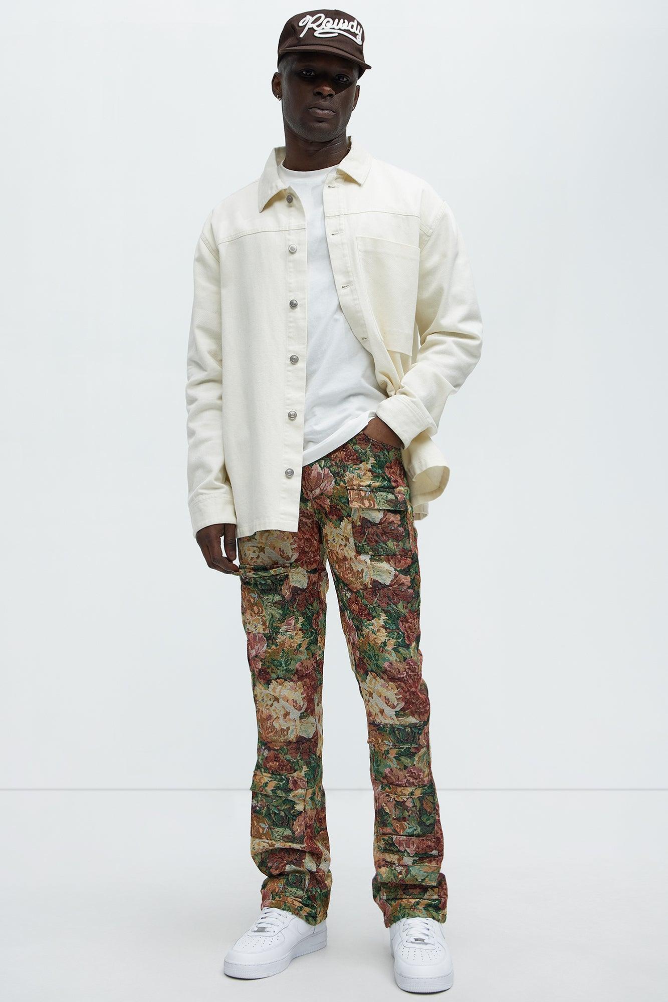 Pissarro Tapestry Slim Stacked Flare Pants - Multi Color Product Image