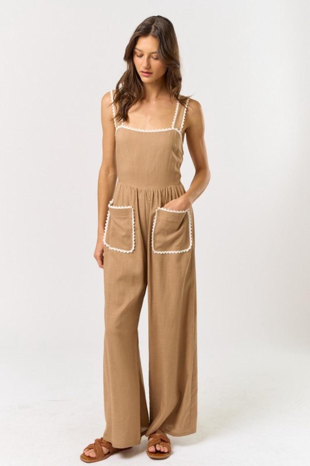 Lace Trim Jumpsuit Product Image