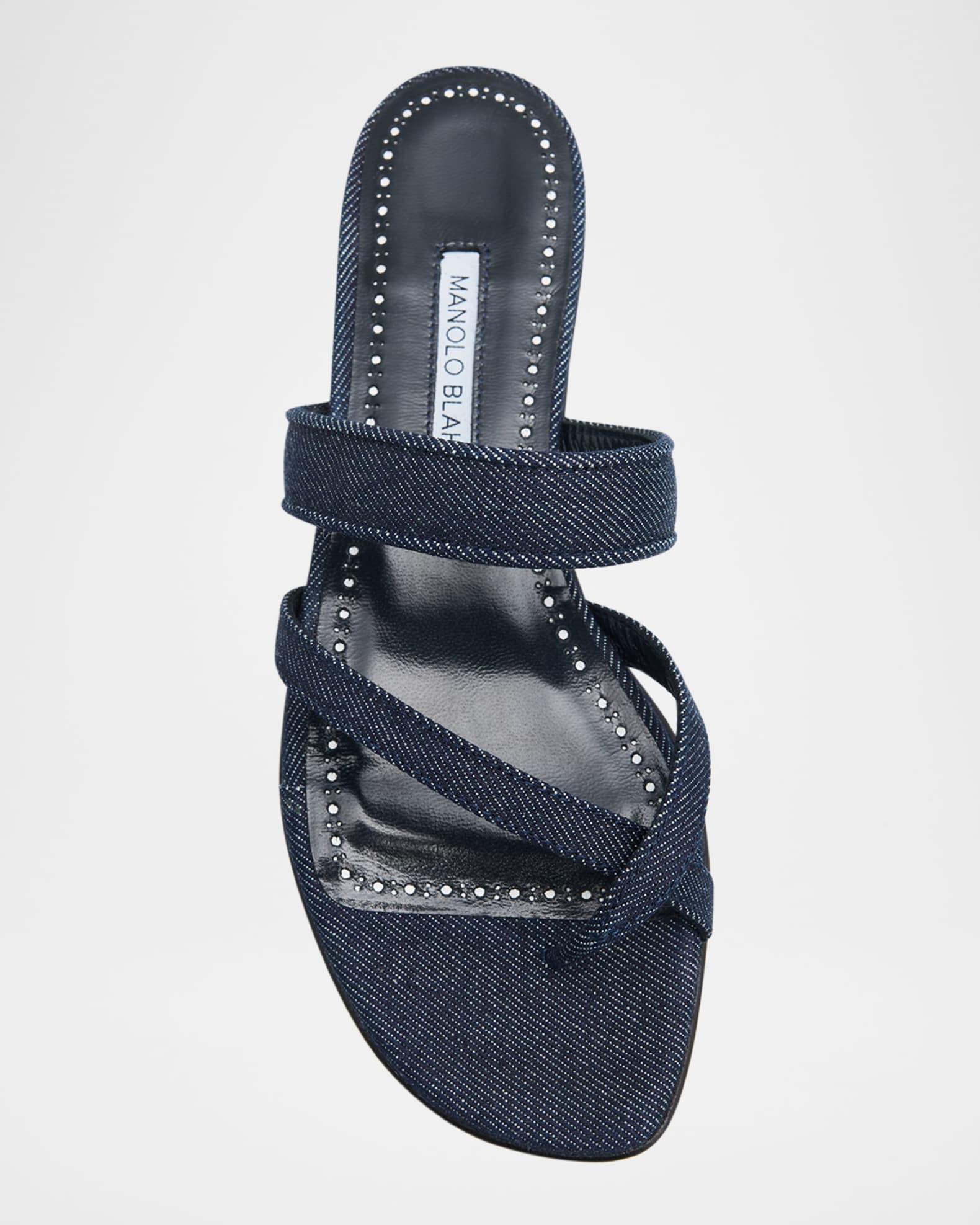 Susa Chambray Crisscross Flat Sandals Product Image