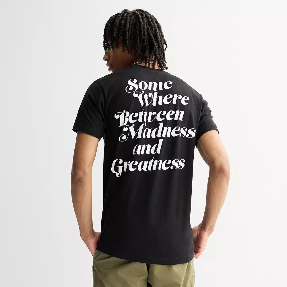 Men's "Madness and Greatness" Graphic Tee, Size: Large, Black Product Image