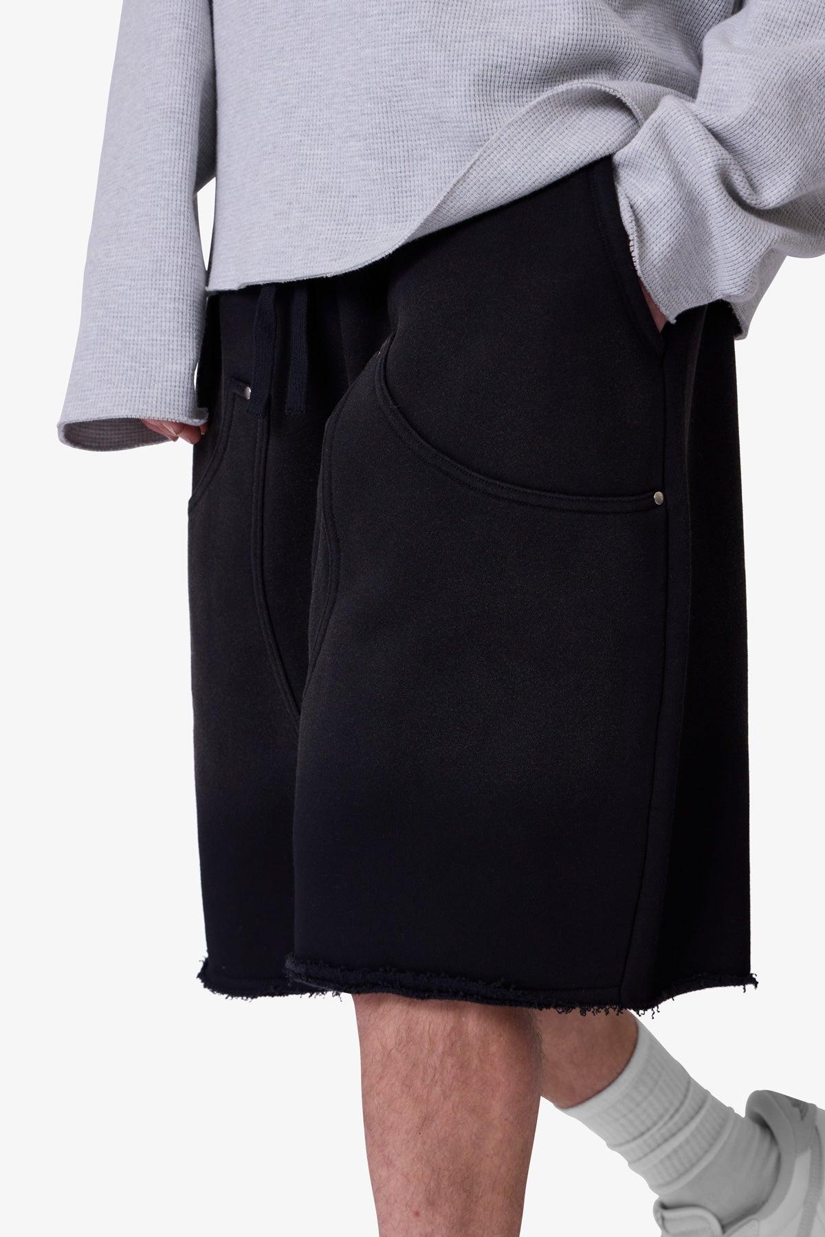 West Double Knee Sweatshorts - Washed Black Product Image