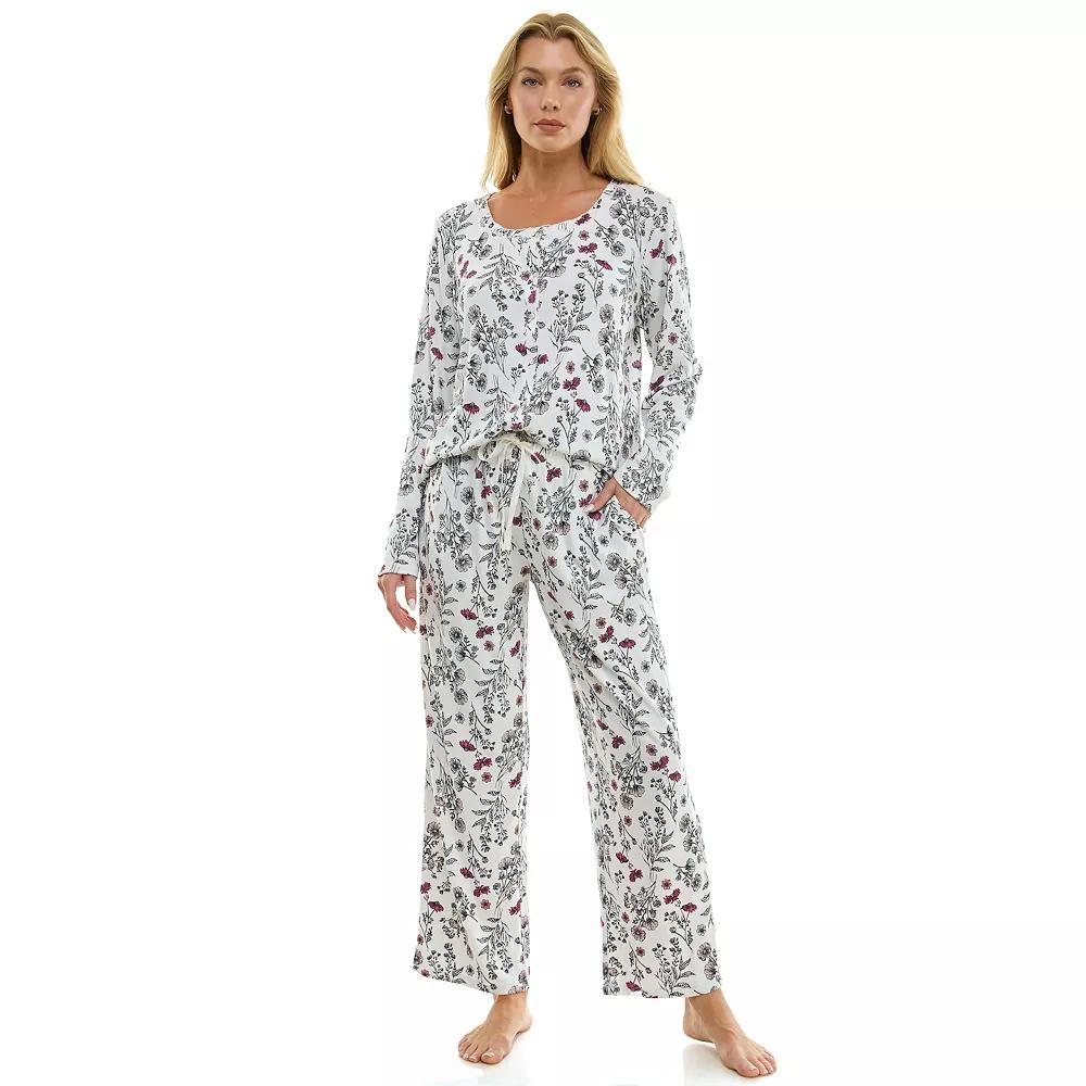 Women's Croft & Barrow® Valentine's Day Henley Long Sleeve Pajama Top & Pajama Pants Set,  Product Image