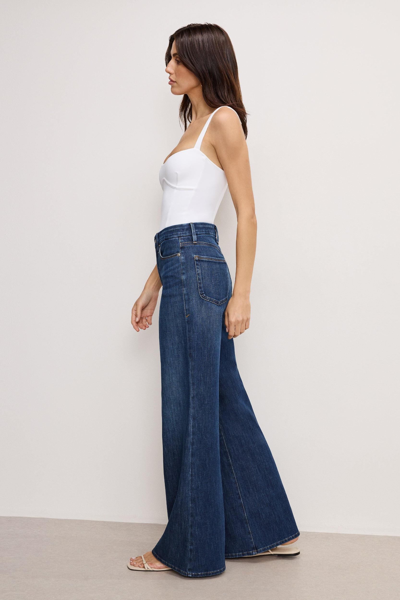 SOFT TECH GOOD WAIST PALAZZO JEANS | INDIGO977 Product Image