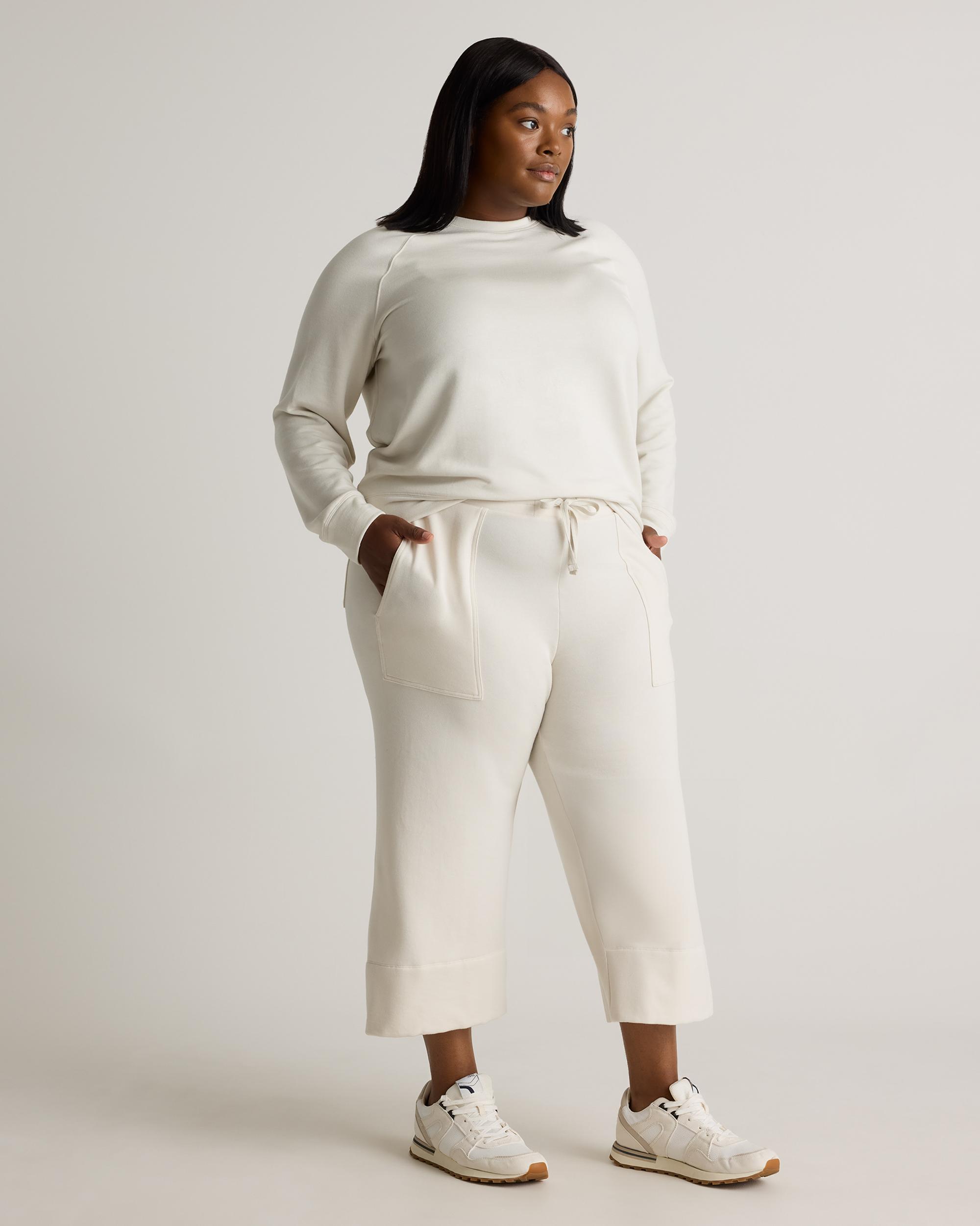 Quince | Women's SuperSoft Fleece Cropped Wide Leg Pants Lenzing Modal Product Image