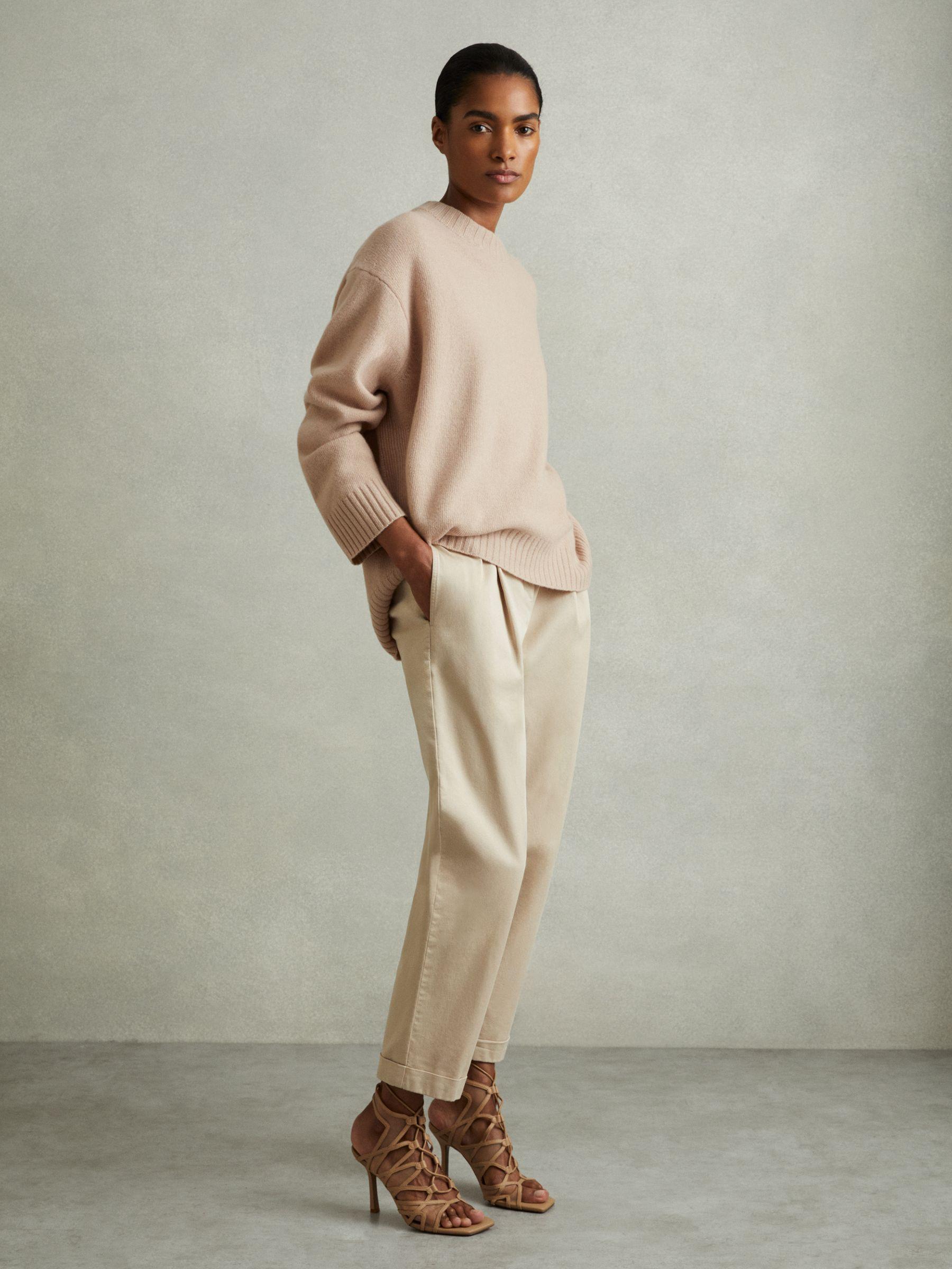 Wool-Cashmere Crew Neck Jumper in Mink Product Image