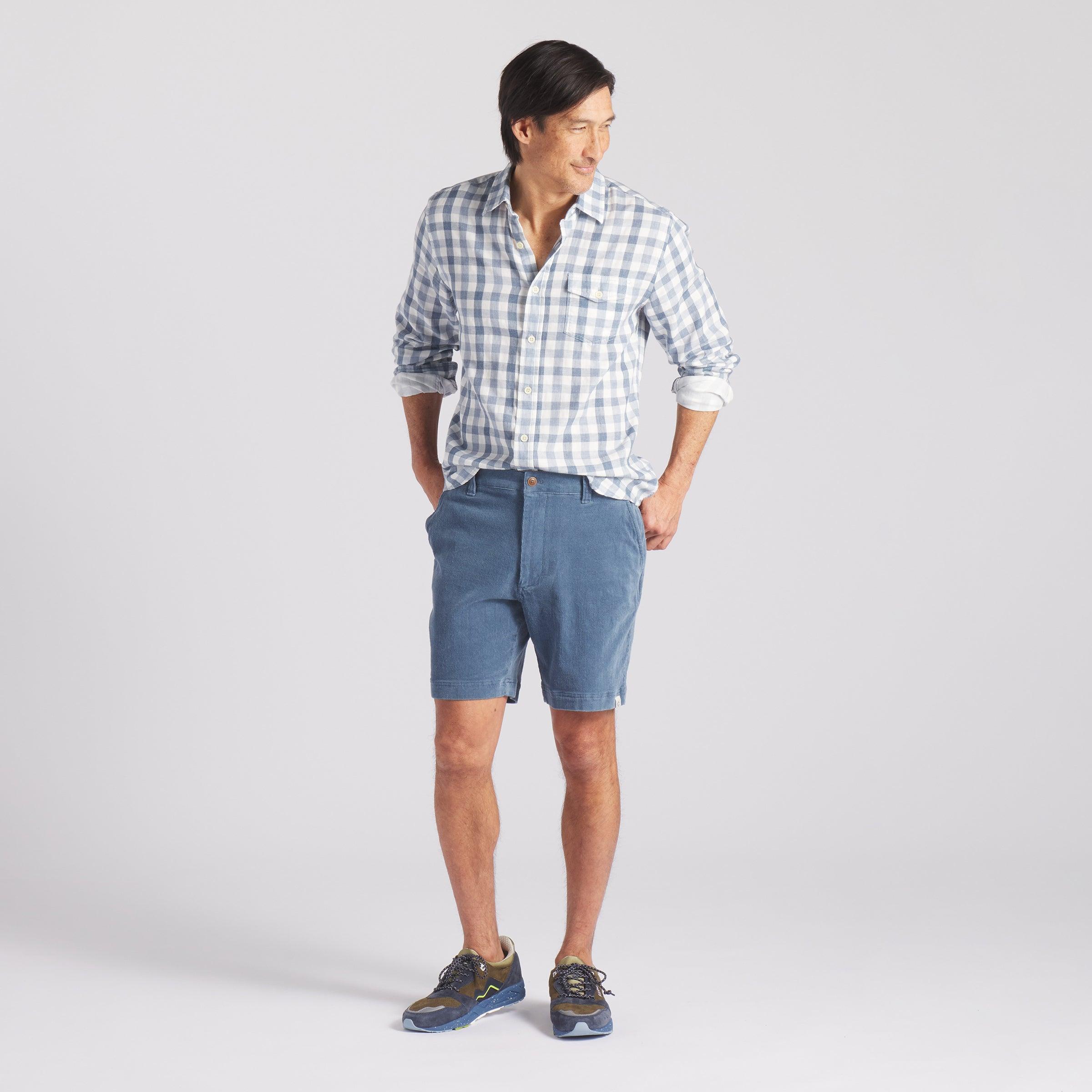 Denby Double Cloth Shirt - Heather Blue Cream Gingham Product Image