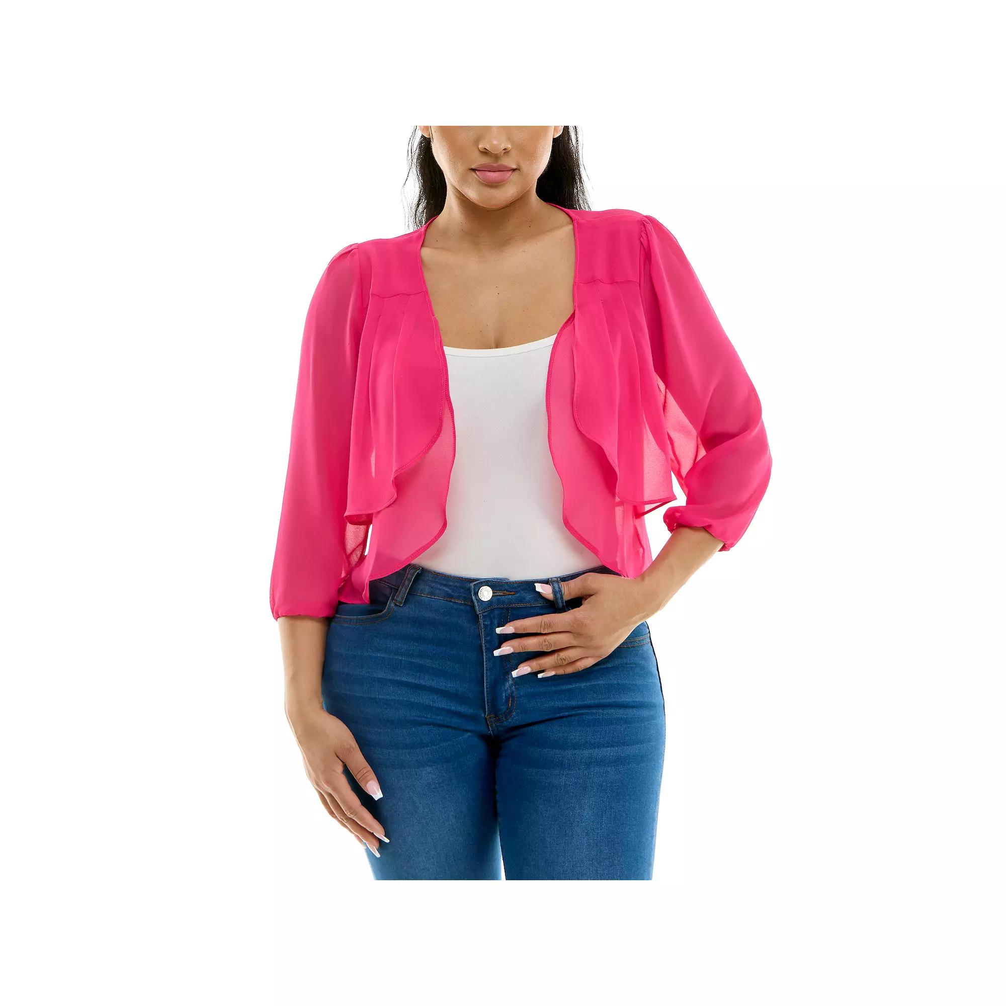 Women's Nina Leonard Chiffon Pleated Bolero,  Product Image