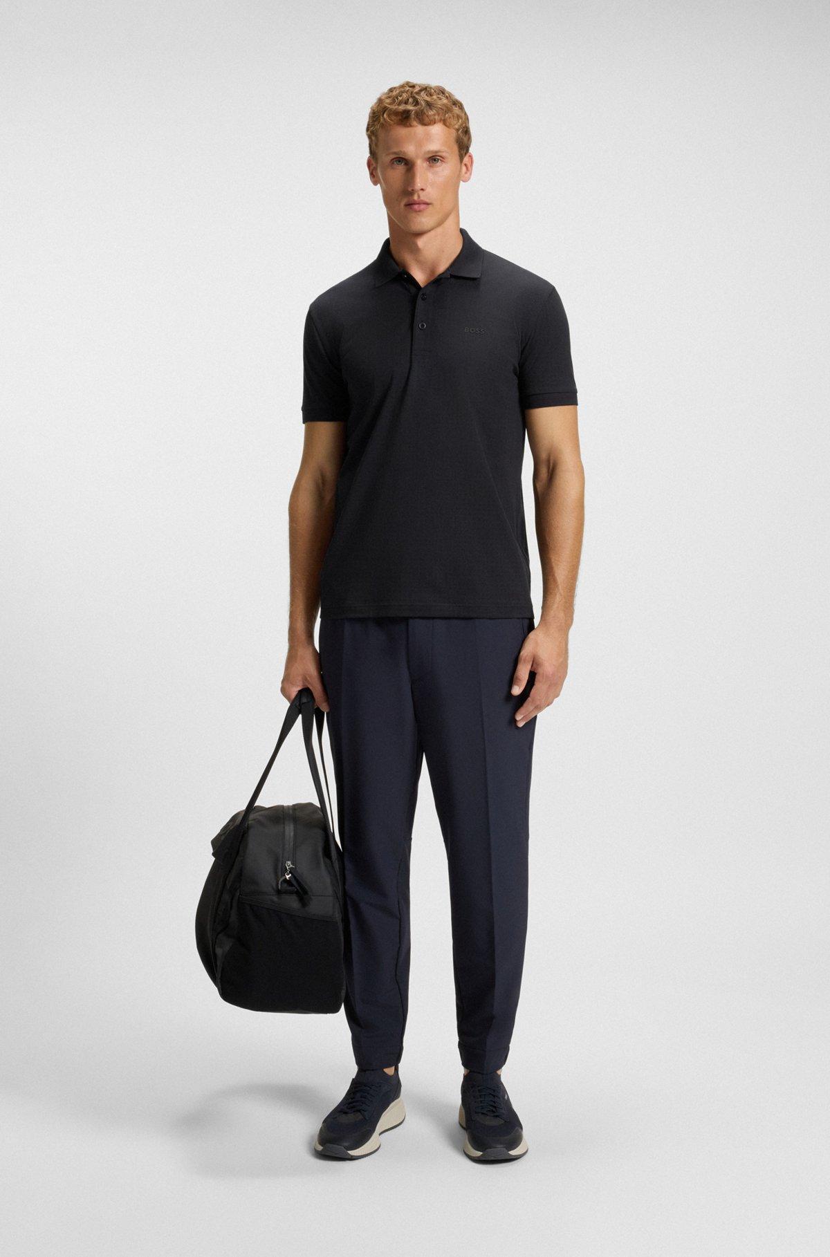 Cotton-piqué polo shirt with all-over print Product Image