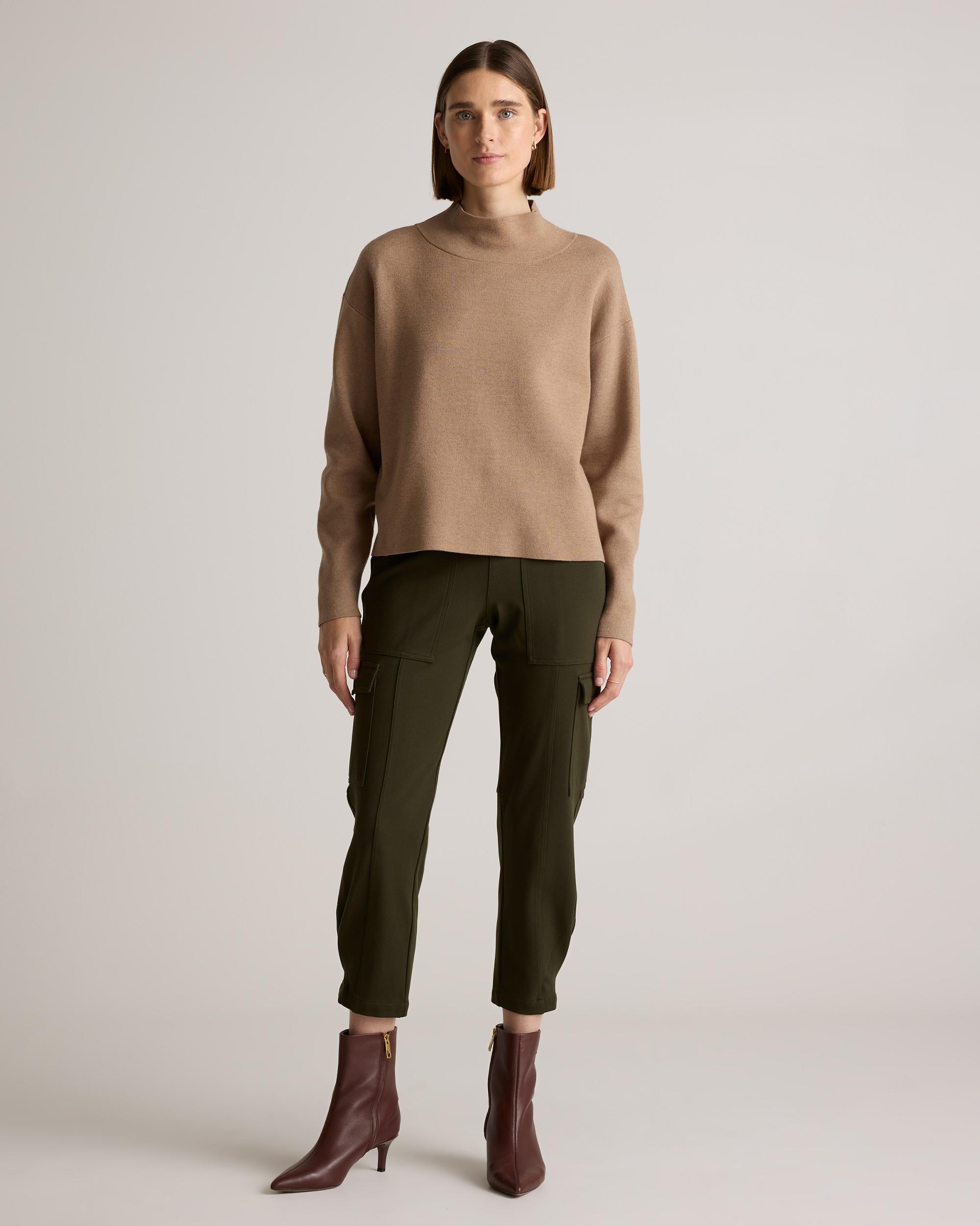 Quince | Women's Ultra-Stretch Ponte Tapered Cargo Pants Size XL, Rayon Product Image