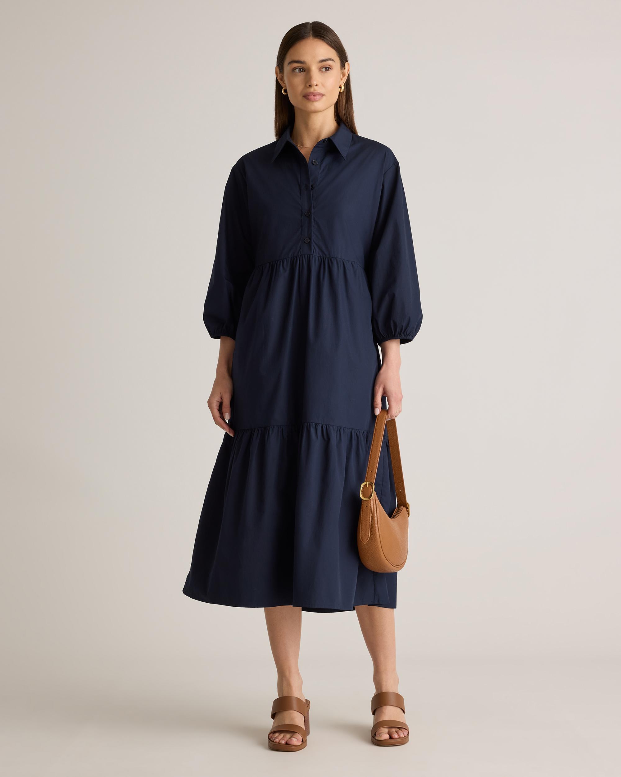 Quince | Women's Poplin Midi Tunic Dress Size XL, Organic Cotton Product Image