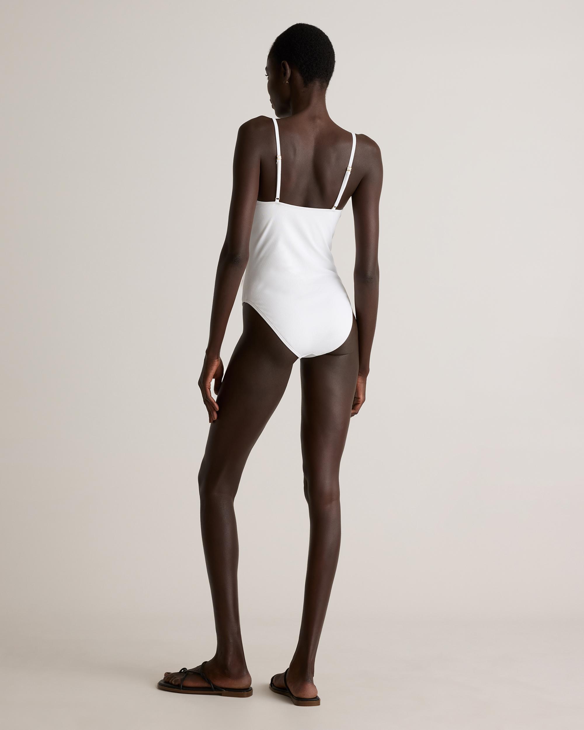 Quince | Women's Italian Cami Ribbed One-Piece Swimsuit Size XL, 78% Recycled Polyamide, 22% Spandex Product Image