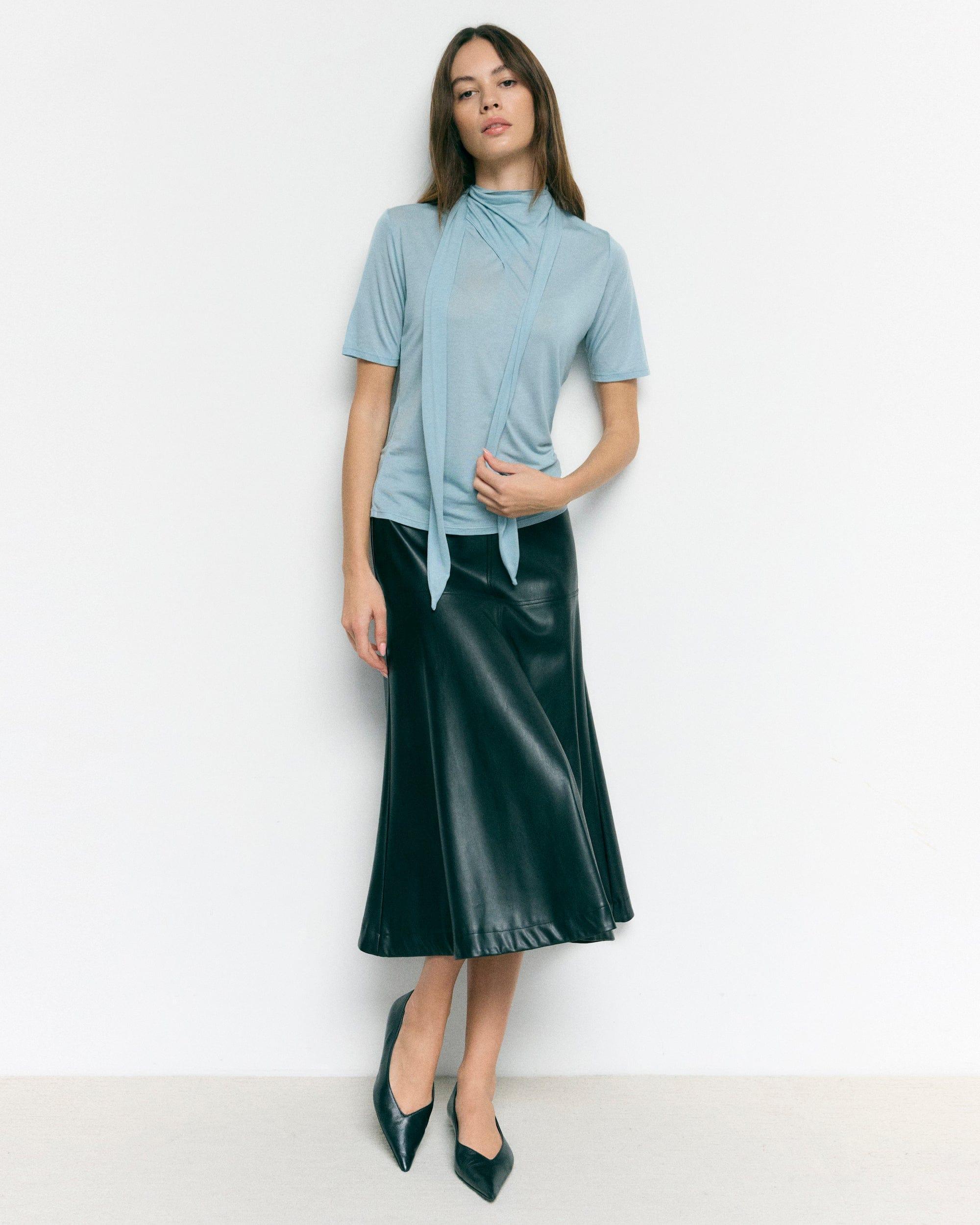 Harley A-Line Vegan Leather Skirt Product Image