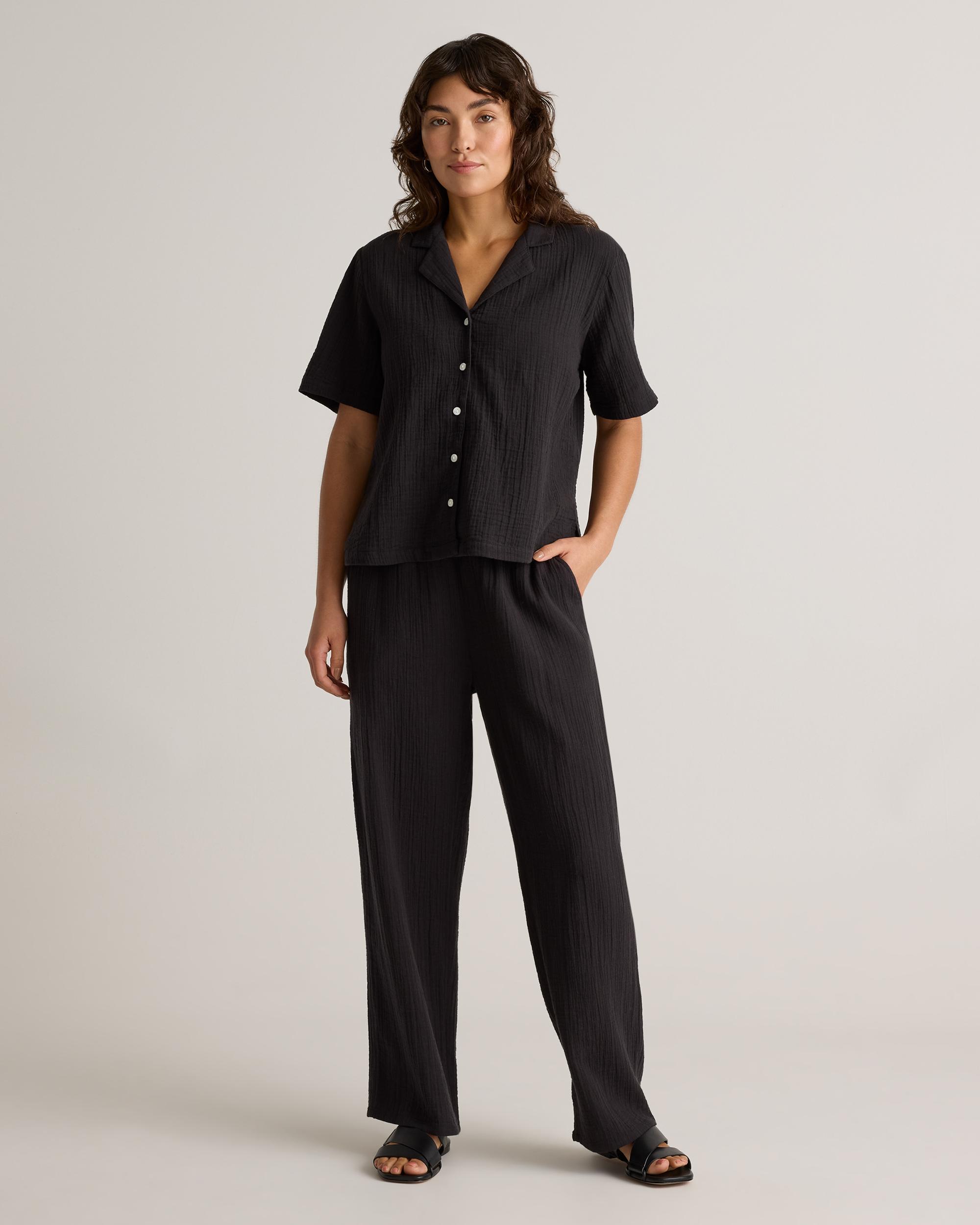 Quince | Women's Gauze Short Sleeve Shirt Organic Cotton Product Image