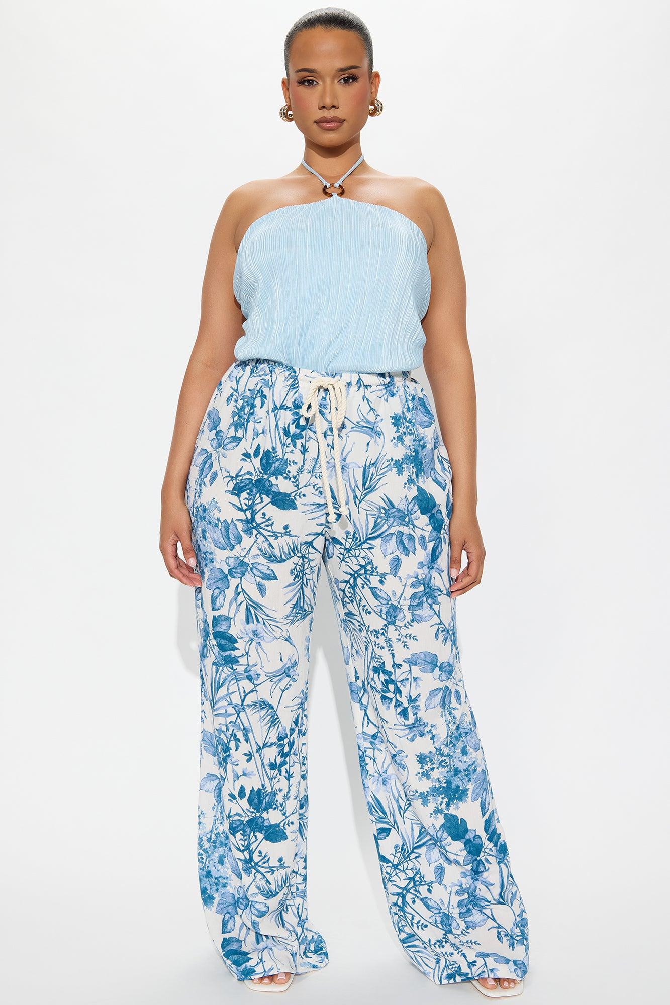 Paradise Livin' Wide Leg Pant - Blue/combo Female Product Image