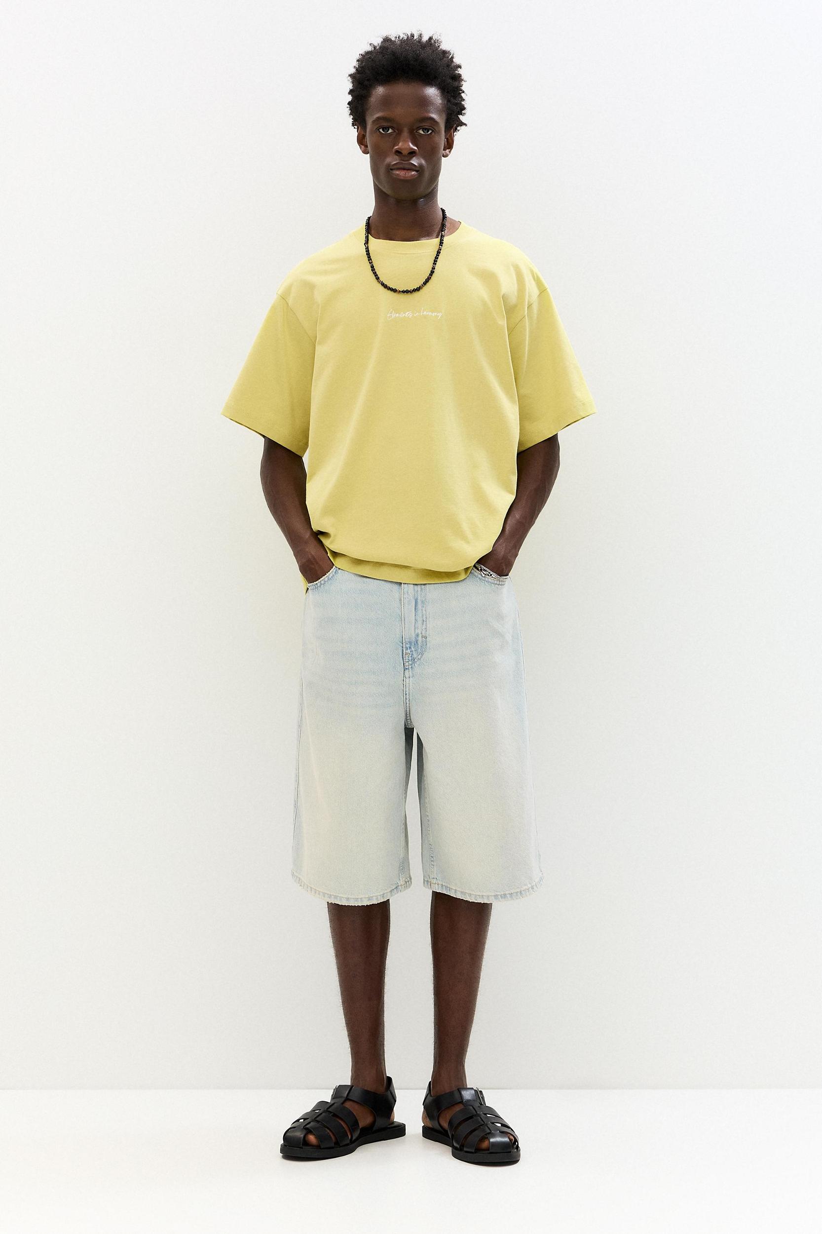 Yellow T-shirt with embroidery Product Image